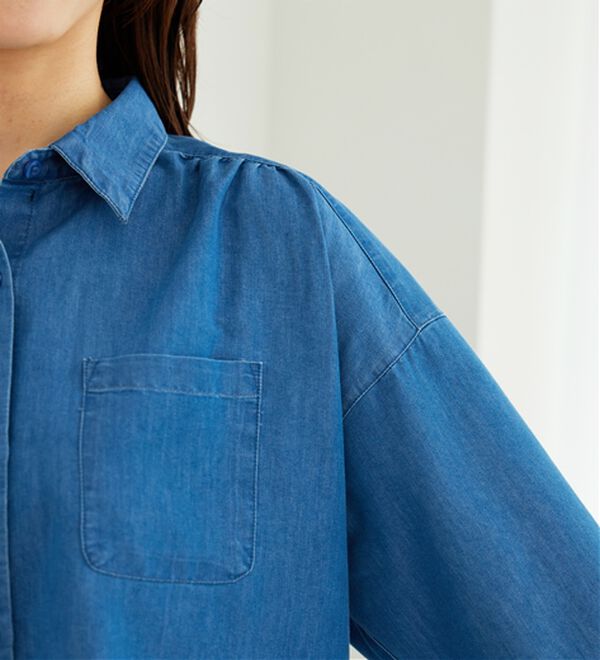 BELLUNA（ベルーナ）の「ポケット付デニムシャツチュニック（チュニック）」｜詳細画像