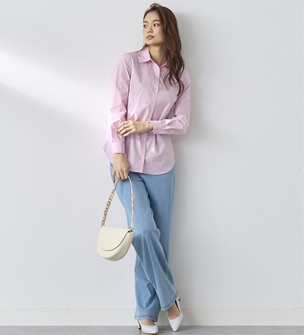 BELLUNA（ベルーナ）の「【選べる裏側】ぐん伸びニットデニムワイドパンツ（フルレングスパンツ）」｜詳細画像