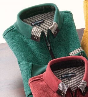 「＜ニコル　モリソン＞こだわりの暖か衿裏起毛トレーナー（メンズトレーナー）」｜グリーン