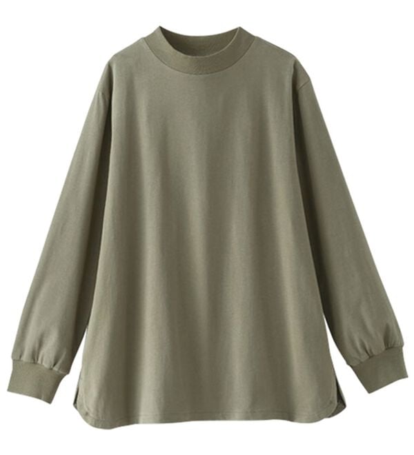 綿100腰まわりゆったりリブデザインチュニック - ベルーナ【公式】