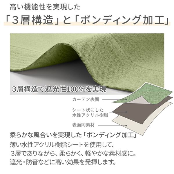 iellio（イエリオ）の「１００％遮光・断熱保温・防音・天然素材風カーテン（ドレープカーテン）」｜詳細画像