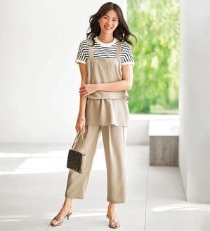 BELLUNA（ベルーナ）の「サラリ麻調素材ビスチェセットアップ（セットアップ）」｜グレージュ