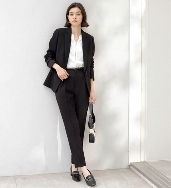 GeeRA（ジーラ）の「【2点セット】選べるボトム！洗えて型くずれしないパンツスーツセット（パンツスーツ）」｜詳細画像