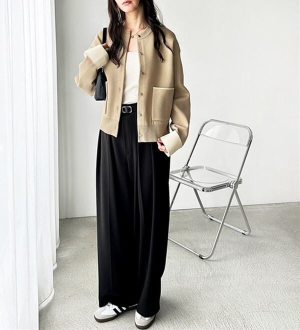 GeeRA（ジーラ）の「配色カラーニットカーディガン（ニットカーディガン）」｜詳細画像