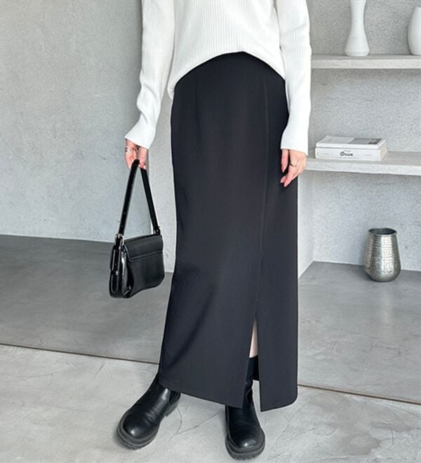 GeeRA（ジーラ）の「オンオフ着られる！スリットタイトスカート（ロングスカート）」｜詳細画像