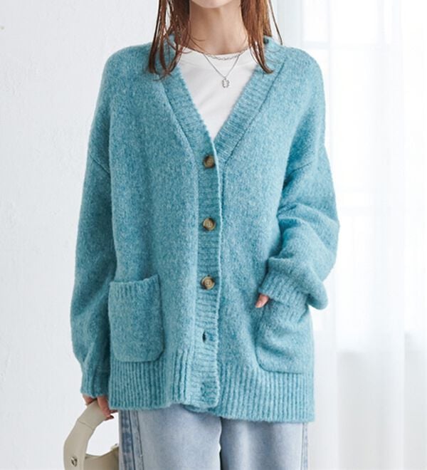 RANAN（ラナン）の「カラーオーバーカーディガン（ニットカーディガン）」｜詳細画像