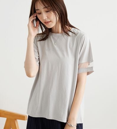 BELLUNA（ベルーナ）の「【接触冷感】ヒンヤリ冷感！箔プリントロゴプルオーバー（カットソー）」