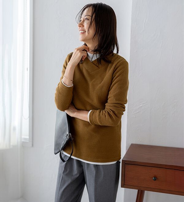 BELLUNA（ベルーナ）の「【静電気防止】ニットが苦手な方にも優しいプルオーバー（カットソー）」｜詳細画像