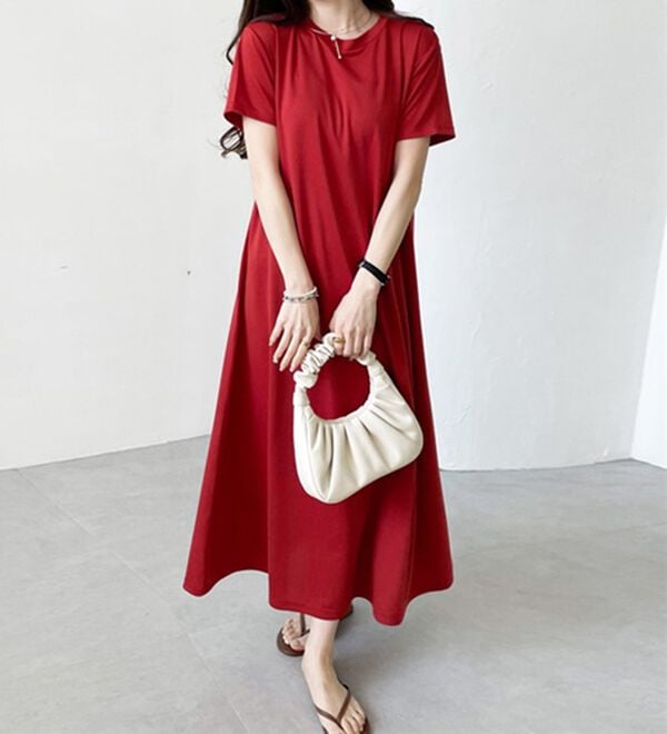 GeeRA（ジーラ）の「【接触冷感】フレアーシルエットロングワンピース（ロングワンピース）」｜詳細画像