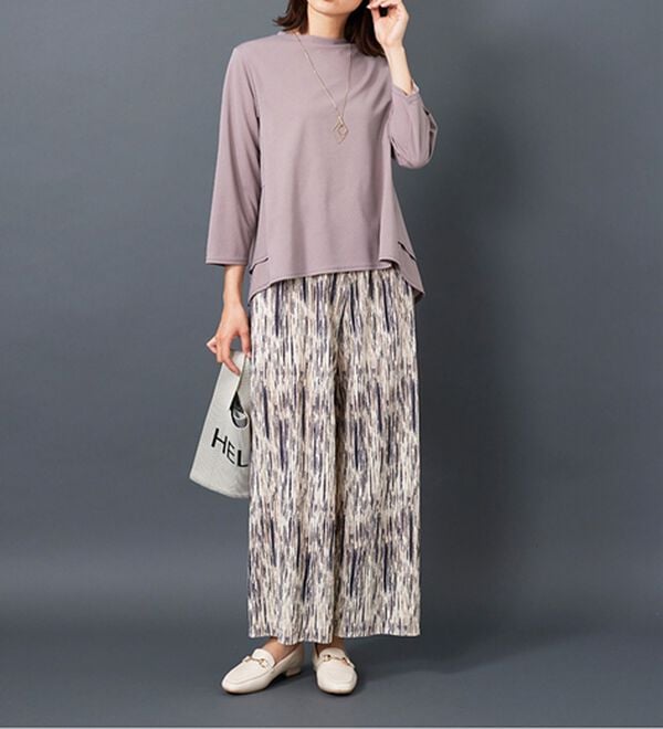 BELLUNA（ベルーナ）の「なめらか素材ゆったりプリーツパンツ（ワイドパンツ・ガウチョ）」｜詳細画像