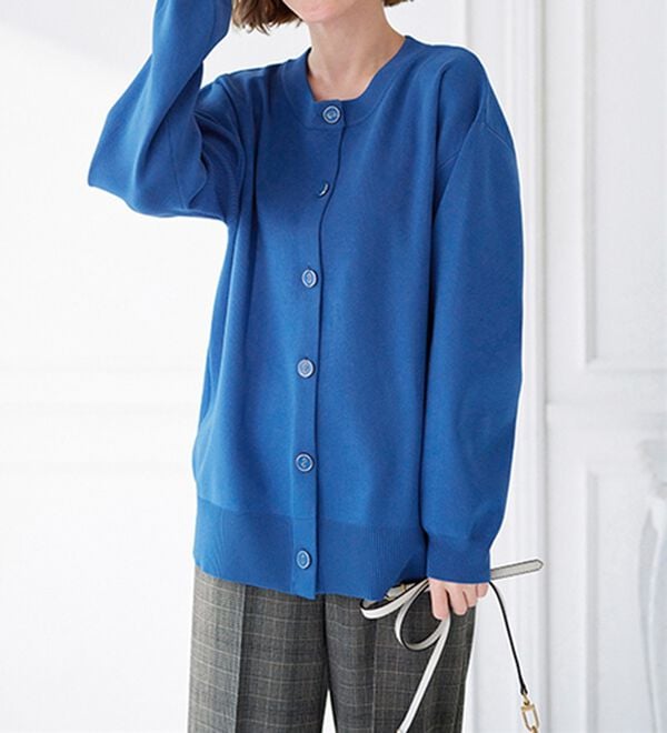 BELLUNA（ベルーナ）の「洗える！軽い！配色使いニットカーディガン（ニットカーディガン）」｜詳細画像