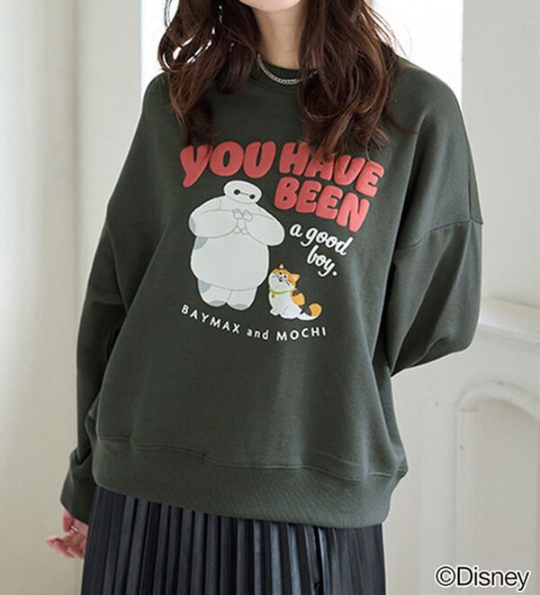 BELLUNA（ベルーナ）の「＜Ｄｉｓｎｅｙ＞【ベイマックス】部分発泡プリント裏毛ゆったりトレーナー（トレーナー・スウェット）」｜ダークグレー