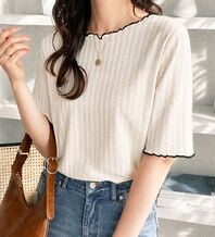 GeeRA（ジーラ）の「【再入荷】サラッと涼やか配色メロー表面感カットソー（カットソー）」