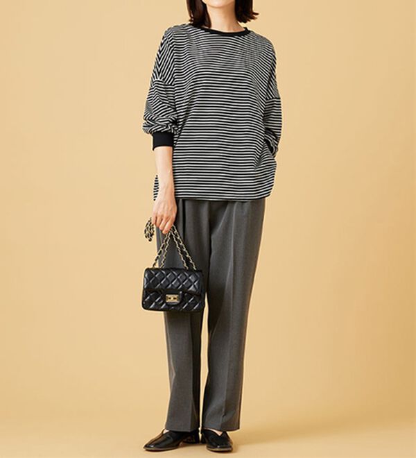 BELLUNA（ベルーナ）の「ゆったり体型カバー！ボーダープルオーバー（カットソー）」｜詳細画像