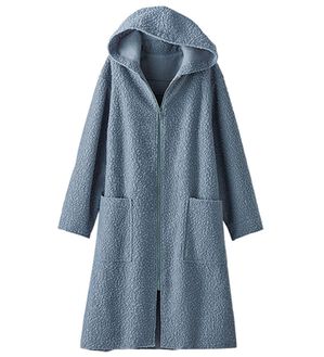 BELLUNA（ベルーナ）の「ブークレー素材フードコーディガン（アンサンブル）」｜サックス