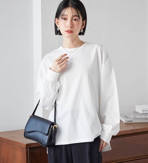 RANAN（ラナン）の「多機能ベーシックオーバーサイズ長袖Tシャツ（Tシャツ）」｜詳細画像