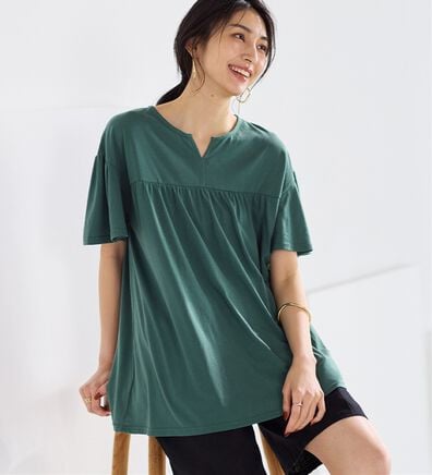 Viola e Viola（ヴィオラ エ ヴィオラ）の「軽やか綿混カットソーキーネックチュニック（チュニック）」