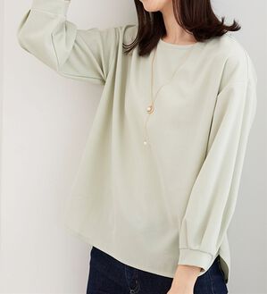 BELLUNA（ベルーナ）の「【2点セット】ジョーゼット素材ネックレス付ブラウス（ブラウス）」｜ライトグリーン