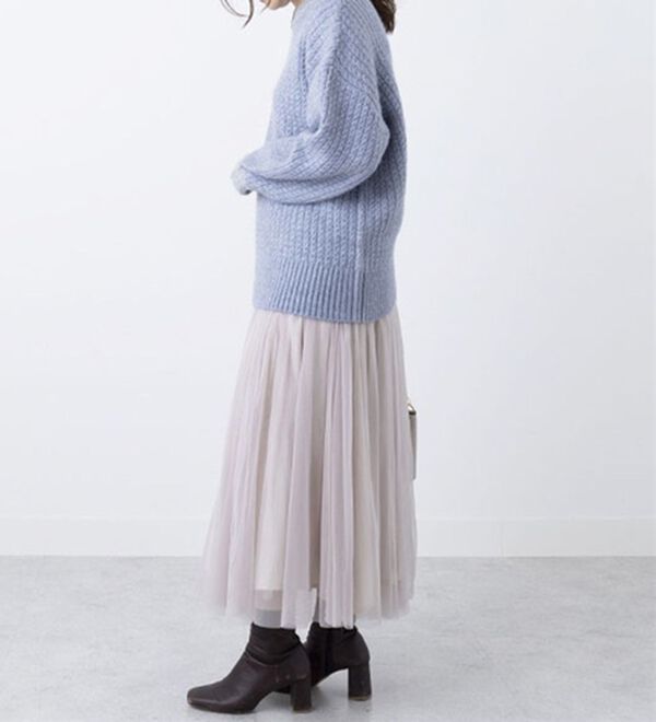 BELLUNA（ベルーナ）の「メランジ調配色ニットプルオーバー（ニット・セーター）」｜詳細画像