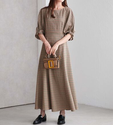 RANAN（ラナン）の「パフスリーブチェック柄ワンピ（その他ワンピース）」
