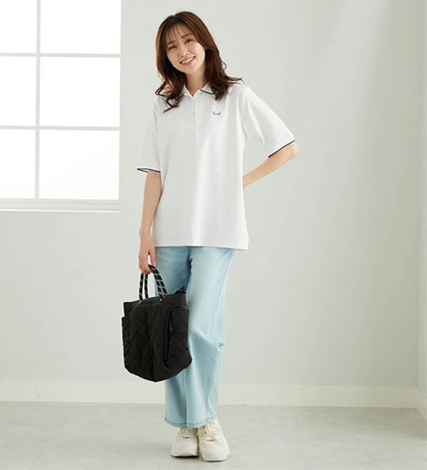 BELLUNA（ベルーナ）の「多機能付配色刺しゅうポロシャツ（カットソー）」｜詳細画像