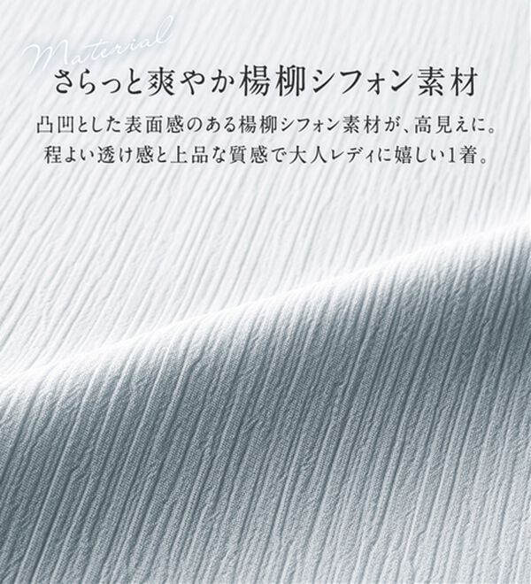 alotta（アロッタ）の「楊柳シフォンバンドカラーブラウス（ブラウス）」｜詳細画像