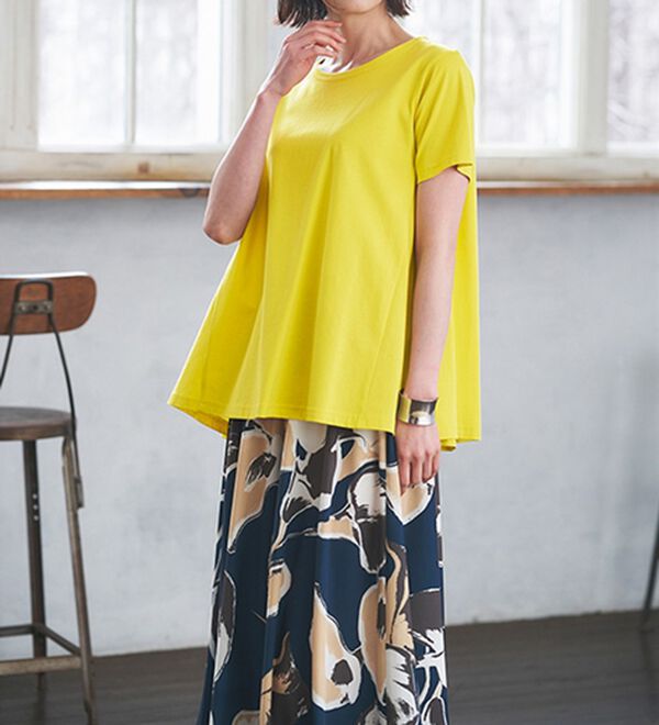 RANAN（ラナン）の「＜ＢＣ＞綿１００％ひんやりフレアーシルエットプルオーバー（カットソー）」｜詳細画像