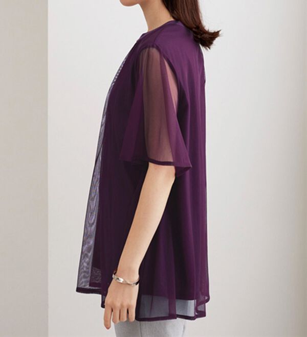 BELLUNA（ベルーナ）の「ふわり涼やか！チュール重ねチュニック（チュニック）」｜詳細画像
