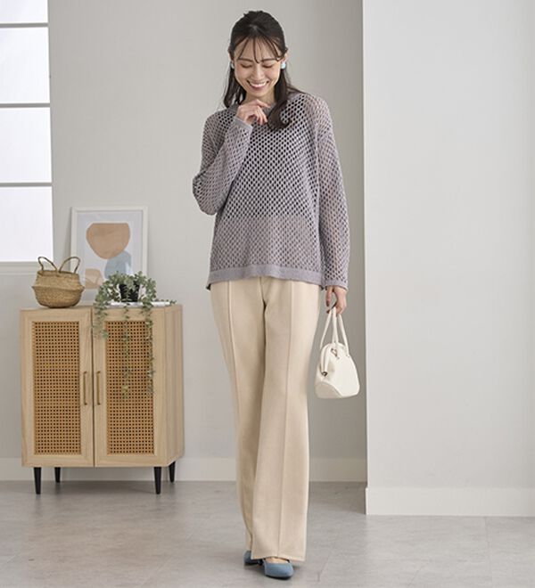 BELLUNA（ベルーナ）の「ストレッチスエード調美脚パンツ（フルレングスパンツ）」｜詳細画像