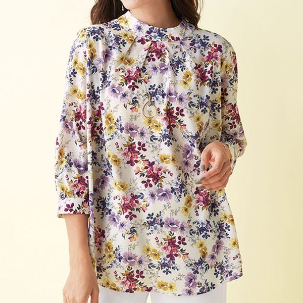 BELLUNA（ベルーナ）の「＜トランスファーテックス＞フラワープリントブラウス（ブラウス）」｜詳細画像