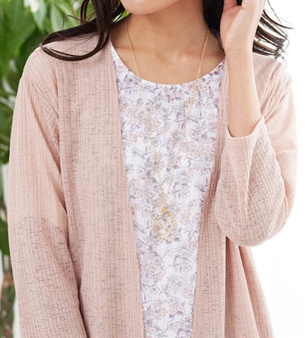 BELLUNA（ベルーナ）の「シフォンプリントカーディガンアンサンブル（アンサンブル）」｜詳細画像