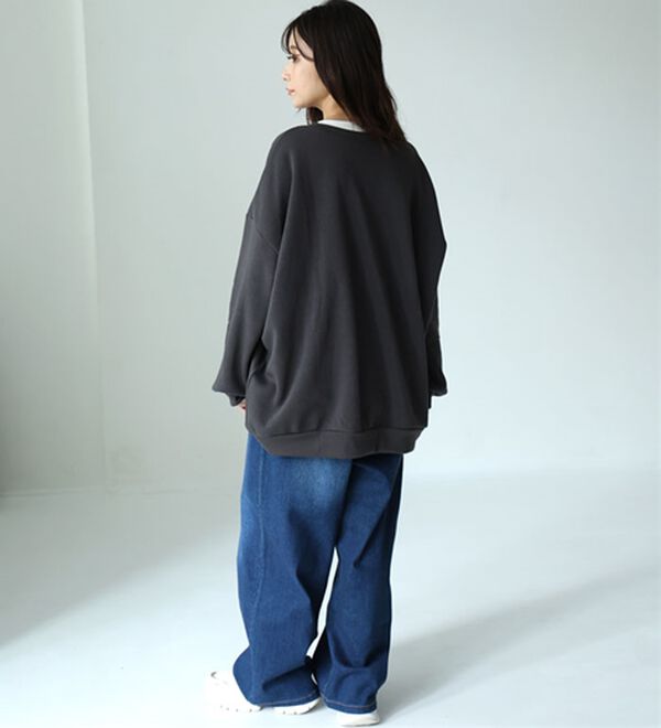 A HAPPY MARILYN（アハッピーマリリン）の「【Ｌ～８Ｌ】【ハピぽか裏起毛】２デザインから選べるロゴトレーナー 毛玉になりにくい（トレーナー・スウェット）」｜詳細画像