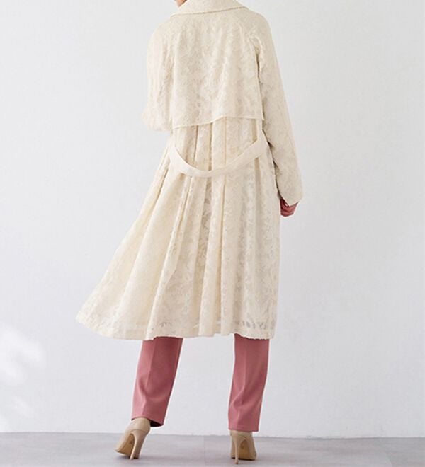 BELLUNA（ベルーナ）の「花柄カットジャカードトレンチコート（ロングコート）」｜詳細画像