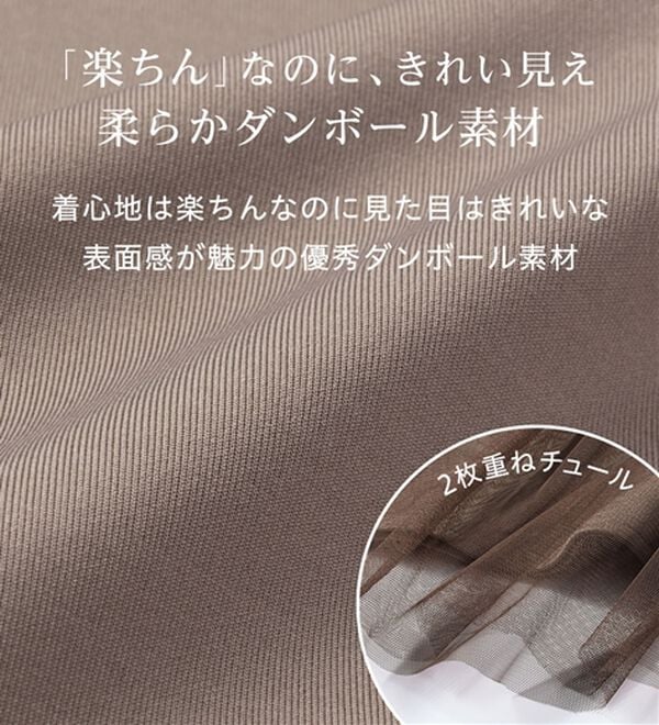 Viola e Viola（ヴィオラ エ ヴィオラ）の「１枚着映えチュール重ねダンボールトップス（カットソー）」｜詳細画像