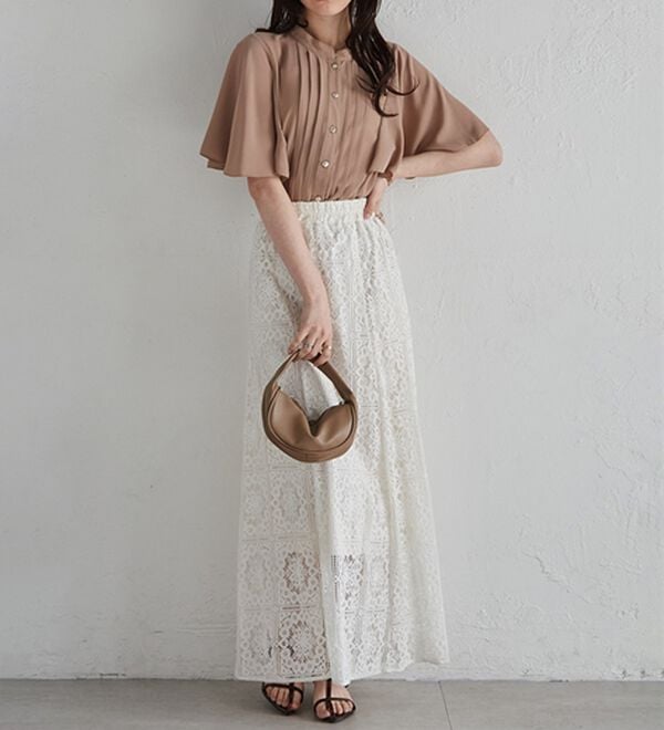 RANAN（ラナン）の「【新色追加】ひんやり！ピンタックフレアー袖ブラウス（ブラウス）」｜詳細画像