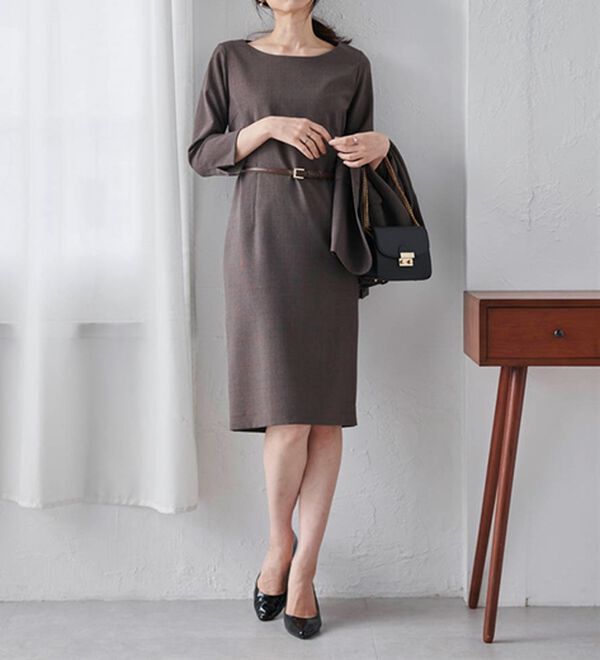 RANAN（ラナン）の「洗える！ベルト付タイトワンピース（その他ワンピース）」｜詳細画像