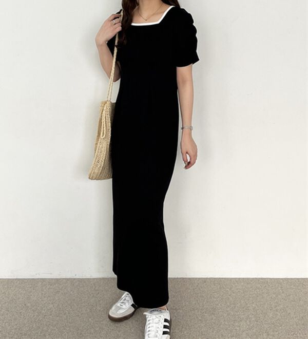 GeeRA（ジーラ）の「バックオープン配色リブワンピース（その他ワンピース）」｜詳細画像