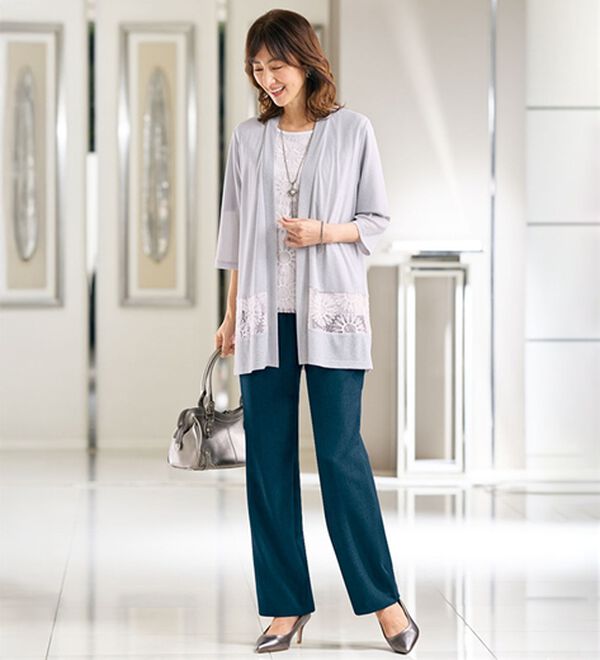 BELLUNA（ベルーナ）の「日本製涼やかセミフレアーパンツ（ワイドパンツ・ガウチョ）」｜詳細画像