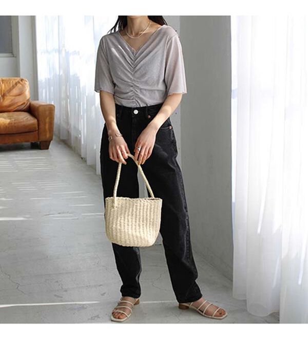 GeeRA（ジーラ）の「Ｖネックシャーリングカットソー（カットソー）」｜詳細画像