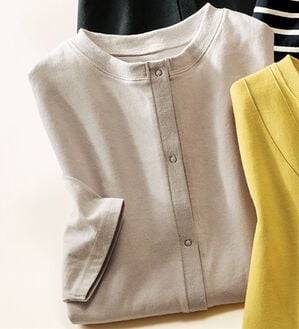 ルフラン（ルフラン）の「年中使える！前あき軽やかトレーナー（その他カーディガン）」｜モカ