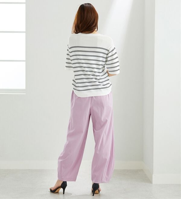 BELLUNA（ベルーナ）の「サラリ快適！ビンテージ調カーブパンツ（ワイドパンツ・ガウチョ）」｜詳細画像