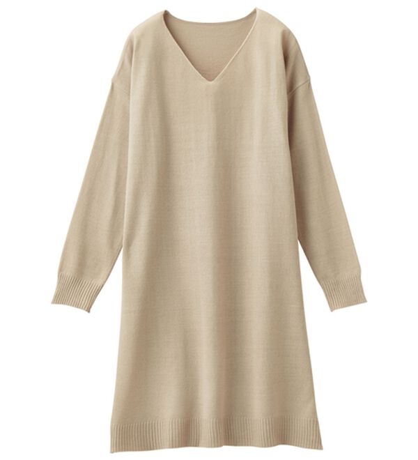 RANAN（ラナン）の「カシミヤタッチニットチュニックワンピース（チュニック）」｜詳細画像