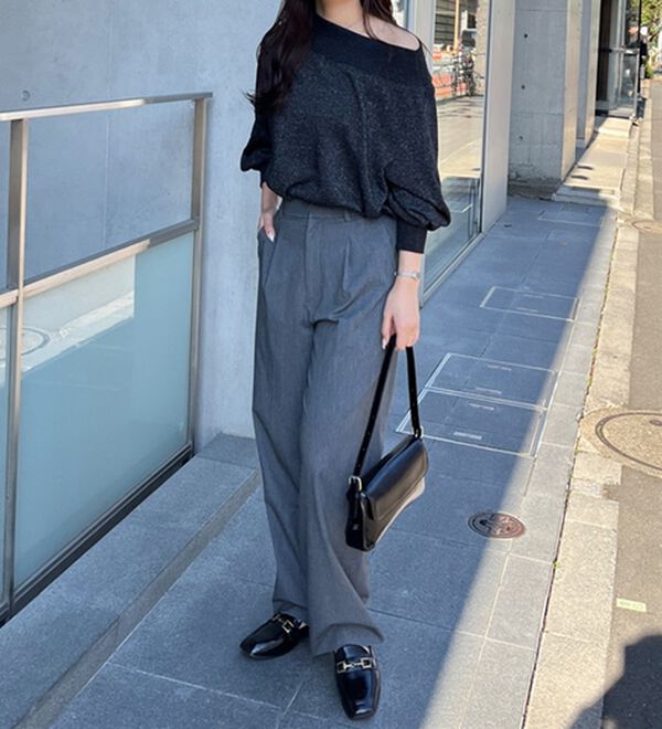 GeeRA（ジーラ）の「ラメオフショルスウェット（カットソー）」｜詳細画像