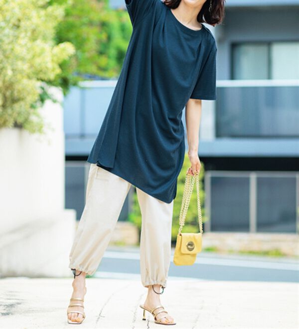 BELLUNA（ベルーナ）の「【接触冷感】かのこ素材タックデザインチュニックワンピース（その他ワンピース）」｜詳細画像