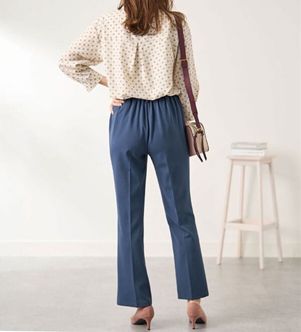 BELLUNA（ベルーナ）の「ジョーゼット素材フレアーパンツ（フルレングスパンツ）」｜詳細画像