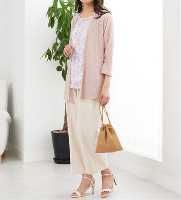 BELLUNA（ベルーナ）の「シフォンプリントカーディガンアンサンブル（アンサンブル）」｜詳細画像