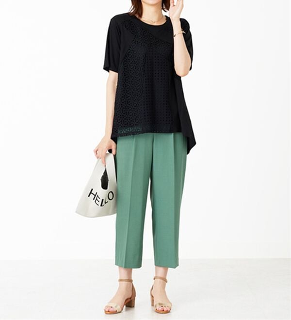 BELLUNA（ベルーナ）の「【Ｌａｇｒｉｌｕａ】異素材レース切替プルオーバー（カットソー）」｜詳細画像