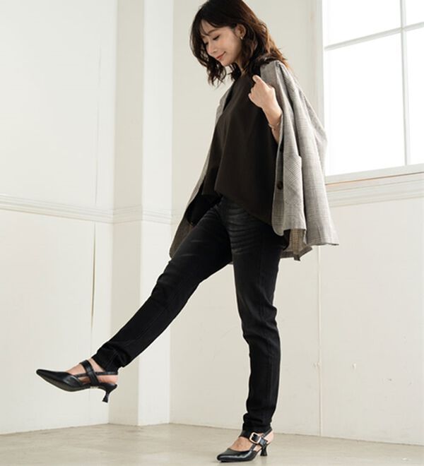 A HAPPY MARILYN（アハッピーマリリン）の「【Ｍ～８Ｌ】【選べる丈】魔法の美ライン ストレッチ スキニー デニムパンツ（スリム・スキニーパンツ）」｜詳細画像