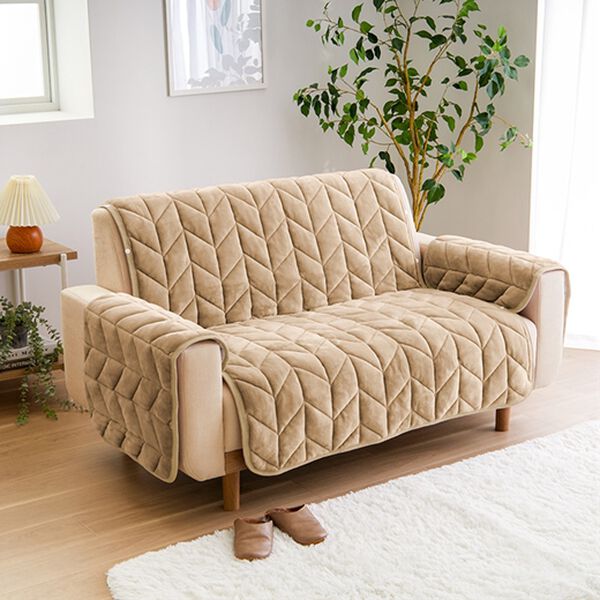 iellio（イエリオ）の「あったかふわふわボリュームソファカバー＜吸湿発熱・フランネル素材＞（ソファーカバー）」｜詳細画像