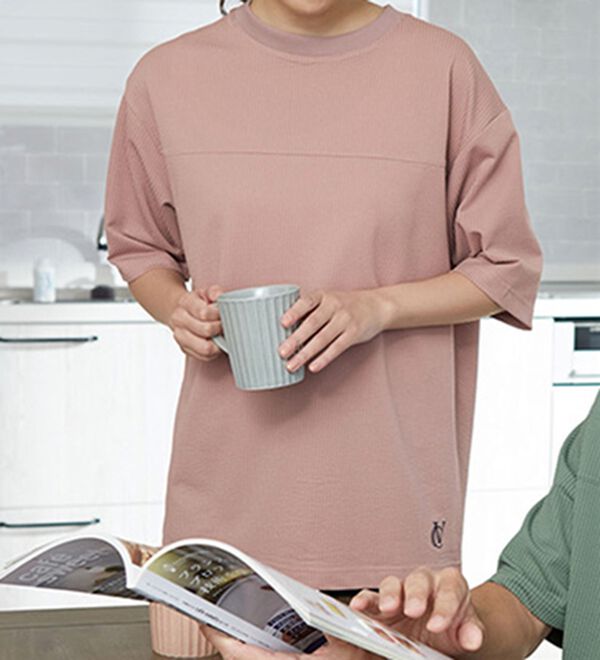 「＜コムルヴァン・オム＞ゆったりサッカー素材Ｔシャツ（メンズＴシャツ）」｜詳細画像